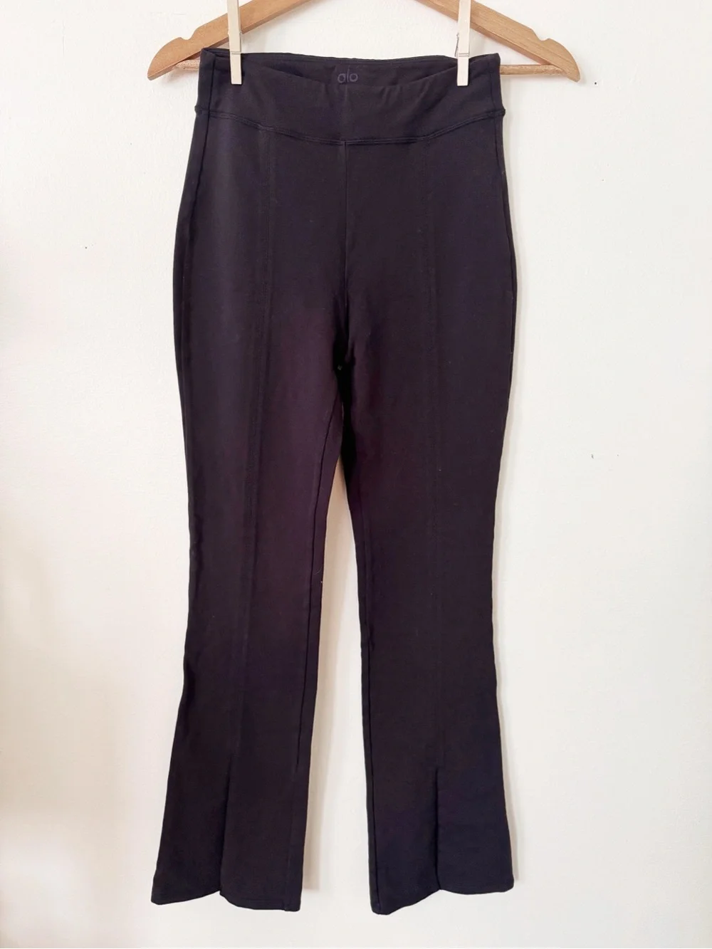 ALO Yoga Women's Black Flared Leggings with front slits small
